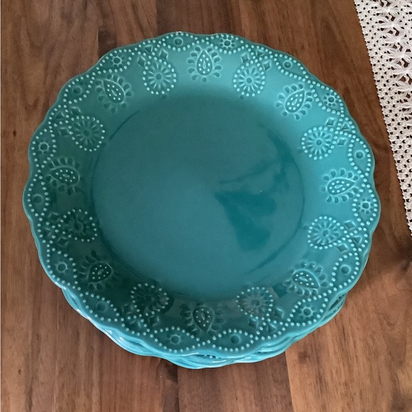 The pioneer woman, cowgirl lace pattern set of four salad/dessert plates - Picture 4 of 5